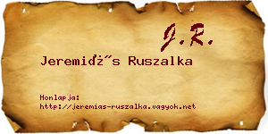 Jeremiás Ruszalka névjegykártya