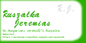 ruszalka jeremias business card